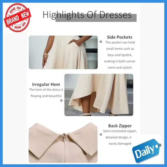 Short Sleeve A-Line Formal Party Dress with Back Zipper and Asymmetrical Hem - Picture 4 of 7